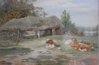 Antique Original Watercolour - Cows Resting - Charles James Adams c.1900 (6 of 9) Antique Original Watercolour - Cows Resting - Charles James Adams c.1900 (6 of 9)