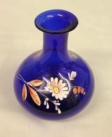 Antique Bristol Blue Decorated Glass Vase (4 of 5) Antique Bristol Blue Decorated Glass Vase (4 of 5)
