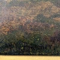 Antique large Scottish landscape oil painting of cottages in Trossachs signed Walter W Banner 1880 (9 of 11) Antique large Scottish landscape oil painting of cottages in Trossachs signed Walter W Banner 1880 (9 of 11)