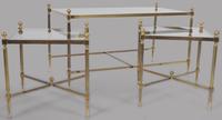 Set of Early - Mid 20th Century French Brass Nest of Tables (2 of 3) Set of Early - Mid 20th Century French Brass Nest of Tables (2 of 3)