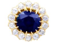 7.05ct Sapphire & 2.31ct Diamond, 18ct Yellow Gold Cluster Earrings c.1930 (3 of 9) 7.05ct Sapphire & 2.31ct Diamond, 18ct Yellow Gold Cluster Earrings c.1930 (3 of 9)