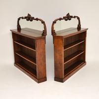 Pair of Antique Victorian Burr Walnut Mirrored Bookcases (4 of 13) Pair of Antique Victorian Burr Walnut Mirrored Bookcases (4 of 13)