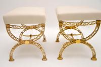 Pair of 1970’s Vintage Brass Stools (7 of 9) Pair of 1970’s Vintage Brass Stools (7 of 9)