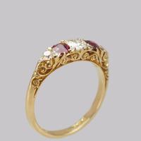 Victorian Diamond & Ruby Ring 18ct Gold Five Stone Antique Ring Hallmarked 1897 (9 of 11) Victorian Diamond & Ruby Ring 18ct Gold Five Stone Antique Ring Hallmarked 1897 (9 of 11)