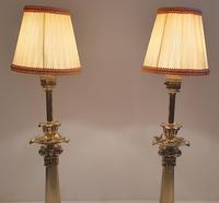 Pair of 19th Century Brass Empire Style Candlesticks Converted to Table Lamps (4 of 6) Pair of 19th Century Brass Empire Style Candlesticks Converted to Table Lamps (4 of 6)