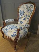 Victorian Walnut Armchair New Upholstery c.1860 (2 of 11) Victorian Walnut Armchair New Upholstery c.1860 (2 of 11)