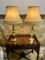 Pair Of Early 20th C Brass Lamps With Silk Shades (6 of 7) Pair Of Early 20th C Brass Lamps With Silk Shades (6 of 7)