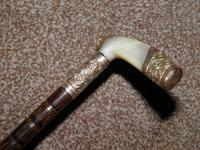 Antique Mother of Pearl Black Canopy Parasol -18 Carat GP W/Vacant Cartouche (11 of 15) Antique Mother of Pearl Black Canopy Parasol -18 Carat GP W/Vacant Cartouche (11 of 15)