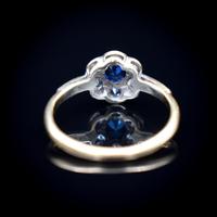 Antique Blue Sapphire & White Sapphire 9ct Gold Cluster Daisy Ring (8 of 10) Antique Blue Sapphire & White Sapphire 9ct Gold Cluster Daisy Ring (8 of 10)