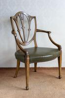 Sheraton Period Leather Covered Carver Chair (2 of 6) Sheraton Period Leather Covered Carver Chair (2 of 6)