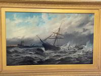 Huge 19th Century Seascape Oil Painting Sinking Ship Signalling Rescuers by Henry E Tozer (3 of 58) Huge 19th Century Seascape Oil Painting Sinking Ship Signalling Rescuers by Henry E Tozer (3 of 58)