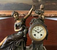 Beautiful 19thc French 3-piece 8-day Gilt-bronzed Spelter Garniture Mantle Clock (5 of 16) Beautiful 19thc French 3-piece 8-day Gilt-bronzed Spelter Garniture Mantle Clock (5 of 16)