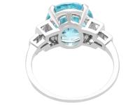 9.82ct High Zircon & 0.29ct Diamond, Platinum Dress Ring - Vintage c.1940 (4 of 9) 9.82ct High Zircon & 0.29ct Diamond, Platinum Dress Ring - Vintage c.1940 (4 of 9)