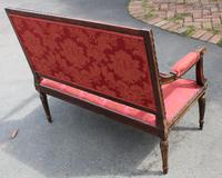 1910s French Beech 2 Seater Sofa in Red Upholstery (3 of 4) 1910s French Beech 2 Seater Sofa in Red Upholstery (3 of 4)
