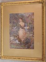 Superb Watercolour 'Feeding the Turkeys' by Robert Crozier (2 of 6) Superb Watercolour 'Feeding the Turkeys' by Robert Crozier (2 of 6)