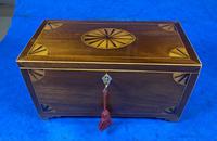 Georgian Mahogany Fan Inlaid Tea Caddy (4 of 16) Georgian Mahogany Fan Inlaid Tea Caddy (4 of 16)