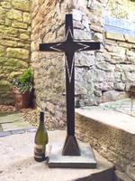 French Bronze Altar Cross Crucifix on Slate Stone Base (9 of 9) French Bronze Altar Cross Crucifix on Slate Stone Base (9 of 9)