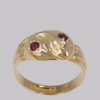 Antique Double Ruby Snake Ring 9ct Gold Vintage Serpent Ring S 1/2 Hallmarked Birmingham 1918 (2 of 8) Antique Double Ruby Snake Ring 9ct Gold Vintage Serpent Ring S 1/2 Hallmarked Birmingham 1918 (2 of 8)
