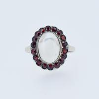 Antique Moonstone & Red Paste Oval Halo Cluster 9ct 9K Gold Dress Ring (4 of 8) Antique Moonstone & Red Paste Oval Halo Cluster 9ct 9K Gold Dress Ring (4 of 8)