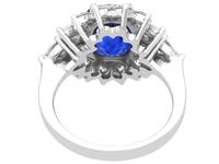6.83ct Sapphire & 2.84ct Diamond, Platinum Dress Ring - Vintage c.1970 (4 of 8) 6.83ct Sapphire & 2.84ct Diamond, Platinum Dress Ring - Vintage c.1970 (4 of 8)