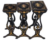Victorian Chinoiserie Nest of Decorated Black Lacquer Tables (6 of 6) Victorian Chinoiserie Nest of Decorated Black Lacquer Tables (6 of 6)