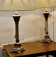 Pair of Shabby Crackle Painted Corinthian Column Lamps (4 of 12) Pair of Shabby Crackle Painted Corinthian Column Lamps (4 of 12)