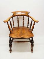 Victorian Smokers Bow or Captains Chair, Elm / Beech - Large Seat, Wide Arms (4 of 13) Victorian Smokers Bow or Captains Chair, Elm / Beech - Large Seat, Wide Arms (4 of 13)