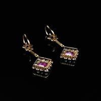 Art Deco Synthetic Ruby & White Zircon 9ct Gold Drop Dangle Earrings (2 of 5) Art Deco Synthetic Ruby & White Zircon 9ct Gold Drop Dangle Earrings (2 of 5)
