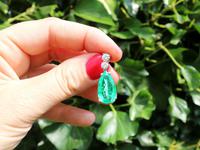 15.51ct Colombian Emerald and 1.12ct Diamond, Platinum Drop Earrings - Vintage Circa 1950 (2 of 9) 15.51ct Colombian Emerald and 1.12ct Diamond, Platinum Drop Earrings - Vintage Circa 1950 (2 of 9)