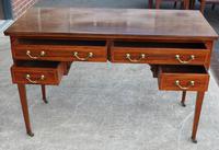 1920s Mahogany Desk with Inlay and 4 Drawers (2 of 3) 1920s Mahogany Desk with Inlay and 4 Drawers (2 of 3)