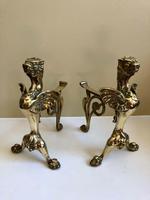Pair of Vintage Brass Fire Dogs Winged Lions (9 of 10) Pair of Vintage Brass Fire Dogs Winged Lions (9 of 10)