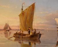 Oil painting by Pieter Cornelis Dommersen “Hoorn on the Juiderzee” (5 of 6) Oil painting by Pieter Cornelis Dommersen “Hoorn on the Juiderzee” (5 of 6)