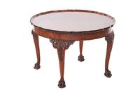 Burr Walnut Circular Pie Crust Coffee Table Circa 1930s (5 of 6) Burr Walnut Circular Pie Crust Coffee Table Circa 1930s (5 of 6)