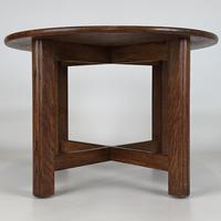 Vintage 20th Century Round Oak Coffee Table (1 of 9)