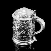 Antique Solid Sterling Silver Large Tankard with Royal Marines Officer Interest - Goldsmiths & Silversmiths Co 1900 (15 of 28) Antique Solid Sterling Silver Large Tankard with Royal Marines Officer Interest - Goldsmiths & Silversmiths Co 1900 (15 of 28)