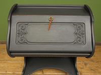 Antique Art Nouveau Black Writing Bureau Desk with Carvings, Lockable, Gothic (2 of 23) Antique Art Nouveau Black Writing Bureau Desk with Carvings, Lockable, Gothic (2 of 23)
