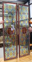 1880's Pair of Long Narrow Stained Glass Panels (2 of 2) 1880's Pair of Long Narrow Stained Glass Panels (2 of 2)