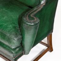 George III Green Leather Wing Armchair (4 of 5) George III Green Leather Wing Armchair (4 of 5)