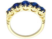 3.15 ct Basaltic Sapphire and Diamond, 15 ct Yellow Gold Five Stone Ring - Antique c.1910 (6 of 9) 3.15 ct Basaltic Sapphire and Diamond, 15 ct Yellow Gold Five Stone Ring - Antique c.1910 (6 of 9)