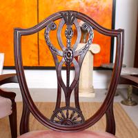 6 Dining Chairs Hepplewhite Mahogany Leather 19th Century (4 of 15) 6 Dining Chairs Hepplewhite Mahogany Leather 19th Century (4 of 15)