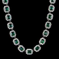 Antique Victorian Green Paste Riviere Necklace Silver c.1900 (8 of 8) Antique Victorian Green Paste Riviere Necklace Silver c.1900 (8 of 8)