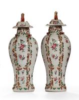 Pair of Late 19th Century Oriental Porcelain Baluster Shaped Vases (2 of 2) Pair of Late 19th Century Oriental Porcelain Baluster Shaped Vases (2 of 2)