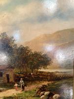 Antique Victorian large landscape oil painting in gilt gesso frame by E Yates (9 of 10) Antique Victorian large landscape oil painting in gilt gesso frame by E Yates (9 of 10)