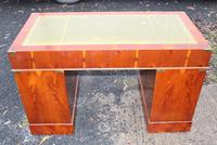 1960s Mahogany Military Style Pedestal Desk with Green Leather (4 of 4) 1960s Mahogany Military Style Pedestal Desk with Green Leather (4 of 4)