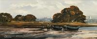 Edward Elliot (1850-1916) Superb Vintage Fishing Estuary Landscape Oil Painting (3 of 12) Edward Elliot (1850-1916) Superb Vintage Fishing Estuary Landscape Oil Painting (3 of 12)