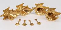 Boxed Set Four British Gilded Metal Floral Salts & Spoons Dated 1870 (14 of 20) Boxed Set Four British Gilded Metal Floral Salts & Spoons Dated 1870 (14 of 20)