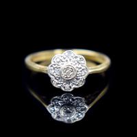 Vintage Diamond Cluster Flower Daisy 18ct 18K Yellow Gold Ring (6 of 10) Vintage Diamond Cluster Flower Daisy 18ct 18K Yellow Gold Ring (6 of 10)