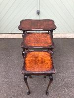 Antique Burr Walnut Nest of 3 Tables (6 of 8) Antique Burr Walnut Nest of 3 Tables (6 of 8)