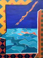 20th Century - British - Contemporary - Abstract Oil Painting of Naked Diver (2 of 11) 20th Century - British - Contemporary - Abstract Oil Painting of Naked Diver (2 of 11)