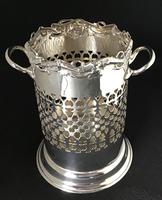 Edwardian Silver Plated Reticulated Wine Bottle Holder (2 of 7) Edwardian Silver Plated Reticulated Wine Bottle Holder (2 of 7)